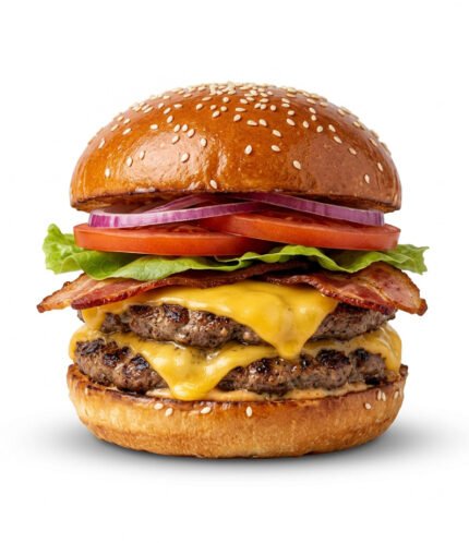 Hamburguesa doble carne con queso cheddar